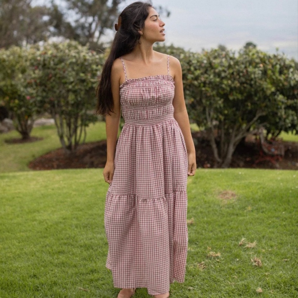 ISO Neuflora Everly Cranberry Gingham Dress Size XS or S